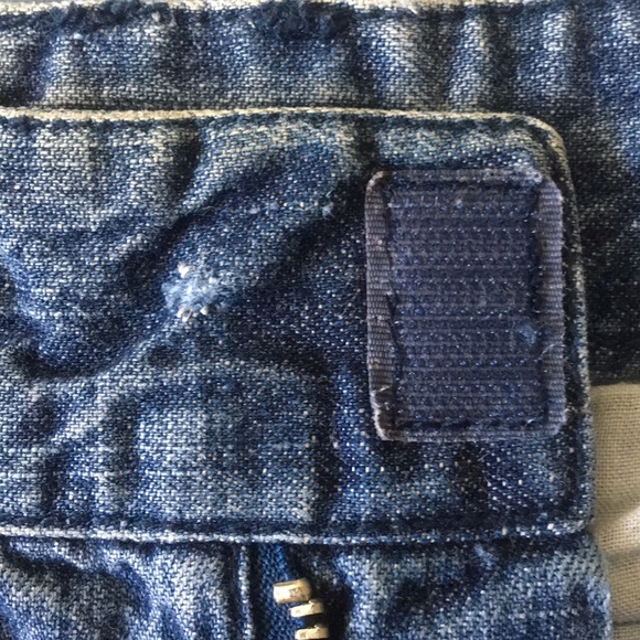 Cherokee Size 12 Girls Blue Denim Shorts Multiple Pockets Velcro Close - Picture 5 of 13